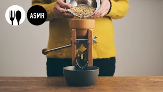 How we Make Our Own Rolled Oats. Fresh Homemade Oatmeal with an Oat Flaker [ASMR]
