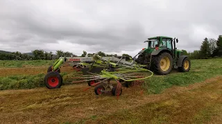 John Deere 6920S Raking Silage Grass | Claas Liner 2800 Turner | June 2021 | (3)