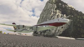 Very stressful when the weather is bad at Gibraltar AB // boeing 747 airport