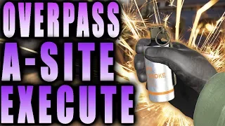 CS:GO - HOW TO EXECUTE A-SITE ON OVERPASS (SMOKES/FLASHES/MOLOTOVS)