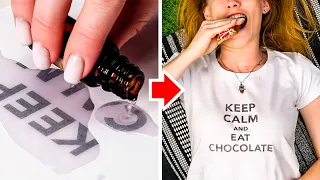 20 T-SHIRT PRINT LIFE HACKS || Awesome Clothing Tips by 5 Minute Decor!