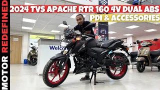 Finally 2024 TVS Apache RTR 160 4V Dual ABS PDI & Accesories Installation is Here. Paid