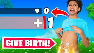 GIVING BIRTH every time I take damage in Fortnite