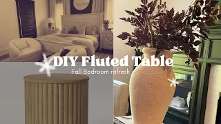 Fall Bedroom refresh and DIY Fluted table