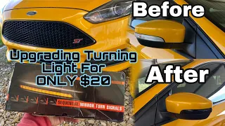 Installing focus ST/RS/SE Sequential Mirror Turn Signals!! First Exterior Mod Vlog #25