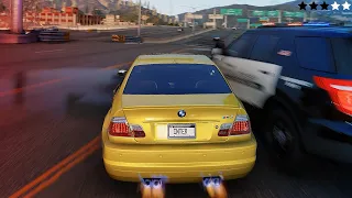 GTA V 🔥 BMW M3 E46 🚨 POLICE Chase in Los Angeles | 4K Real-Life Graphics