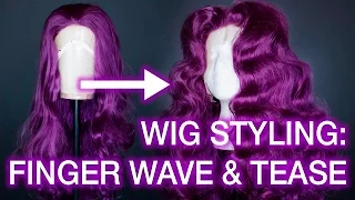 Curling and Teasing Synthetic Wigs: Centre Part Wig Styling Tutorial