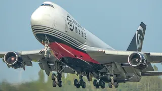 BOEING 747 with the BEST LOOKING PAINTWORK - B747 Landing + Departure (4K)