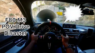 BMW F80 M3 POV Drive, Loud exhaust in Tunnel ( might need a new windshield)