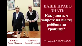 Как узнать о запрете на выезд ребенка за границу? #вашеправознать #запретнавыездребенказаграницу