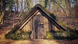 Dugout Shelter Build With Hand Tools,Bushcraft Skills, Winter Camping-Part 2