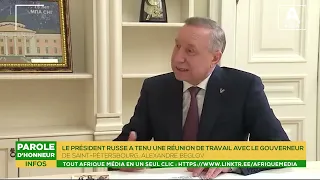 LE PRÉSIDENT RUSSE A TENU UNE RÉUNION DE TRAVAIL AVEC LE GOUVERNEUR DE SAINT PÉTERSBOURG, ALEXANDRE