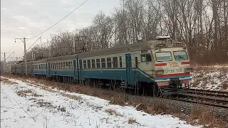 "грязный огрызок" Шестивагонка эр9м-509 региональный поезд 867 Киев-Жмеринка перегон Вишневое-Боярка