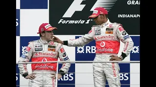 Hamilton vs Alonso Indianapolis 2007 *EPIC*