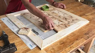 Amazing Woodworking Ideas // How To Make A Outdoor Coffee Table From Scrap Wood (Slat Bed Frame)