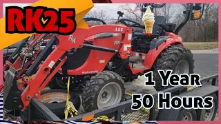 Rual king RK25 tractor One year update and 50-hour service done how did it go and how much was it.