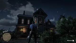 RDR2 Emerald Ranch Girl in Window - Red Dead Redemption at Night