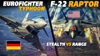 F-22 Raptor Vs Eurofighter Typhoon | Stealth Vs Range | Digital Combat Simulator | DCS |