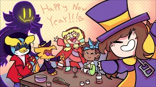 hat kid celebrates the new year