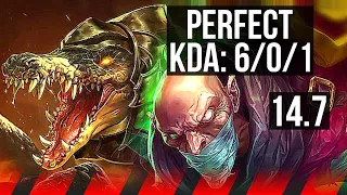 RENEKTON vs SINGED (TOP) | 6/0/1, 400+ games, Dominating | KR Master | 14.7