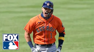 Astros react to Carlos Correa's two-homer ALDS Game 1: 'He feels like he's getting hot' | FOX MLB