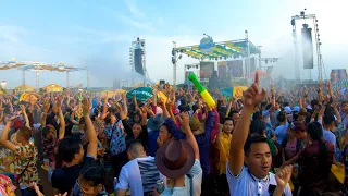 Songkran festival, Vientiane, Laos (4K) Biggest water festival of the world - Laos new year