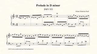 Bach, Prelude in D minor, BWV 935, Organ