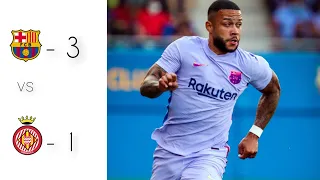 Barcelona vs Girona 2021 Goals & Highlights Memphis Depay Debut Goal 🔥.