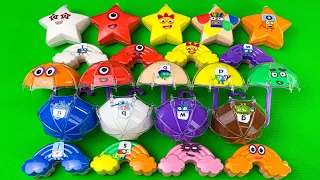 Looking Numberblocks, Alphablocks With SLIME in Colorful Umbrella, Rainbow…Shapes–Mix Coloring ASMR