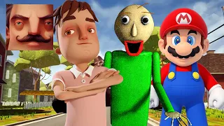 Hello Neighbor - New Neighbor Aaron Stickman Mario Baldi History Walkthrough