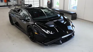 DELIVERING a SINISTER 2021 Lamborghini Huracán STO in Nero Noctis!