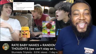 JOEY SINGS REACTS TO STURNIOLO TRIPLETS RATING BABY NAMES + RANDOM THOUGHTS (Hilarious)
