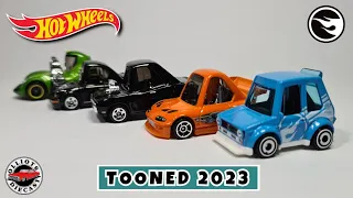 Hot Wheels Tooned 2023 - The Complete Set Including the Tooned Volkswagen Golf MK1 - Treasure Hunt