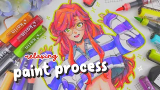 🌈 Paint with me 🌱 // relaxing painting process ft. brushmarkers PRO ✨