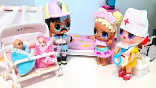 FROM THE HOSPITAL WITHOUT MOM😭DAD IS ALONE FOR 24 HOURS! Family LOL surprise Funny dolls CARTOONS