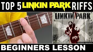 TOP 5 | EASY | LINKIN PARK | GUITAR RIFFS | Beginners Guitar Lesson