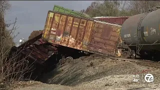 'No immediate threat to public health' after train derails in Romulus Thursday morning