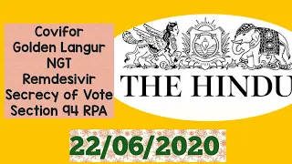 The Hindu Newspaper for Prelims By Tems IAS 22nd June 2020