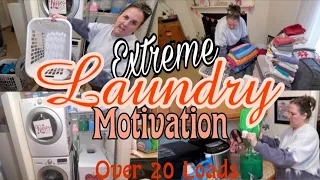 EXTREME LAUNDRY MOTIVATION | 20 LOADS OF LAUNDRY | TWO FULL DAYS OF LAUNDRY | WASH DRY FOLD REPEAT