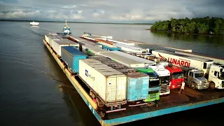 O transporte de carga Fluvial é incrível! Belém Pará Brasil