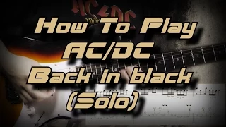 How To Play Back in Black Solo By AC/DC - Как играть, Guitar lesson