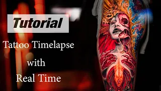 Lady of Universe - Tattoo Timelapse with Real Time