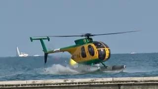 Landing on Water Hughes OH-6 Cayuse NH-500MD from the Guardia di Finanza