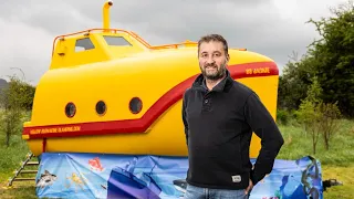 Lifeboat found floating in sea has been transformed into glamping Yellow Submarine | SWNS