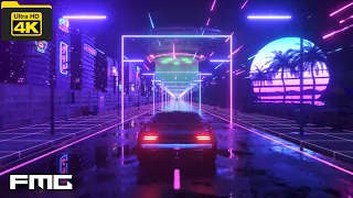 4K Video | Car and City in Neon Style | No Copyright VJ Loop Background Video