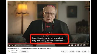 Breaking. Pope Francis confirms to Bishop Vitus Huonder that SSPX are not in Schism.