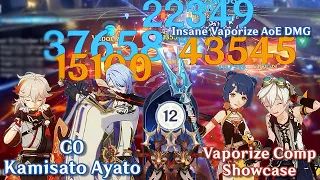 C0 AYATO NATIONAL COMP INSANELY STRONG! INSANE AOE VAPORIZE DMG OVER TIME🔥SPIRAL ABYSS 2.6 FLOOR 1/