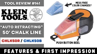 NEW Klein AUTO RETRACTING Chalk Line - Gimmick or Worth it?  #tools #kleintools   #drywall #chalk