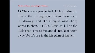 Matthew 19 - Bible in Basic English (BBE) -With God All Things Are Possible -  English Subtitle