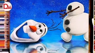 Drawing FROZEN 2 Olaf and Bruni the salamander | DCCOR Drawing